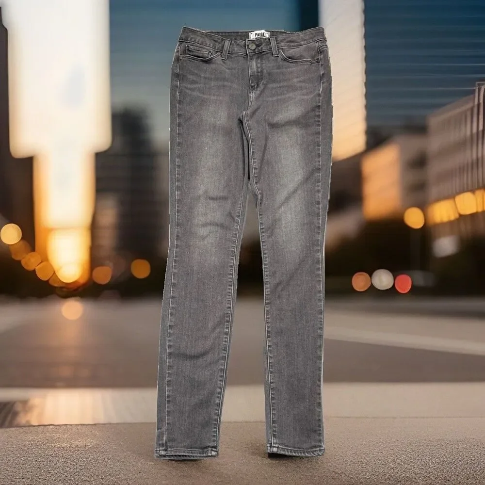 Paige Verdugo Ultra Skinny Jeans 28 (28x29.5) Gray Stretch Mid Rise Denim Womens